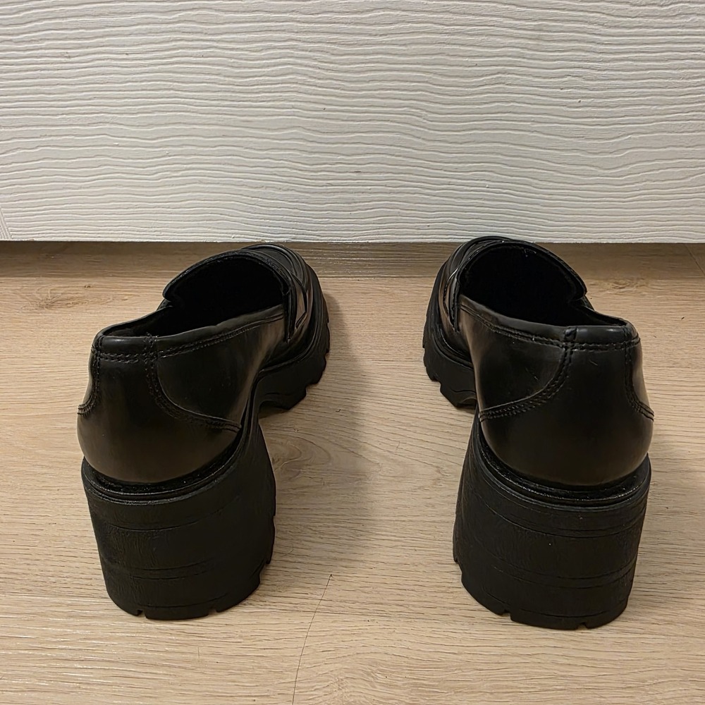 Jenn Ardor Platform Loafers Chunky Heel Penny Loafer Lug Sole Black Shoes 7.5 - Picture 4 of 9